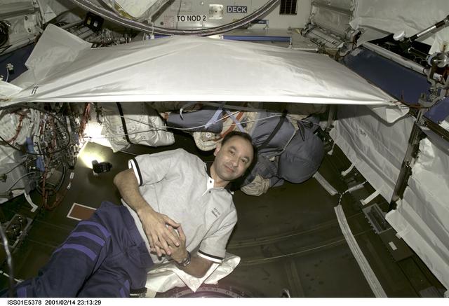 NASA image: Polansky in Destiny laboratory module