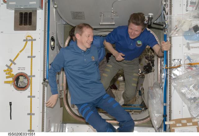 NASA image: Padalka and De Winne in Node 2