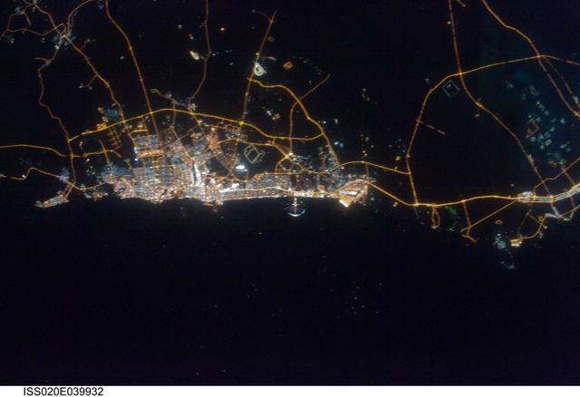 NASA image: Night earth observation taken by the Expedition 20 crew