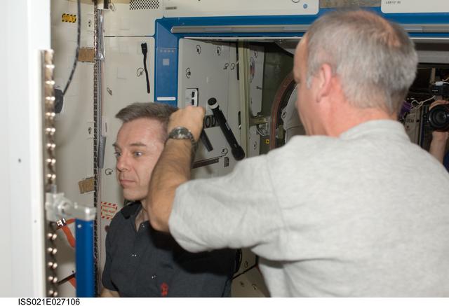 Expedition 21 Crew Haircuts