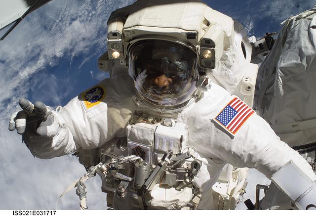 NASA image: View of STS-129 MS4 Satcher during EVA3