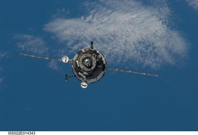 NASA image: Soyuz TMA-17 Spacecraft approaching the ISS during Expedition 22