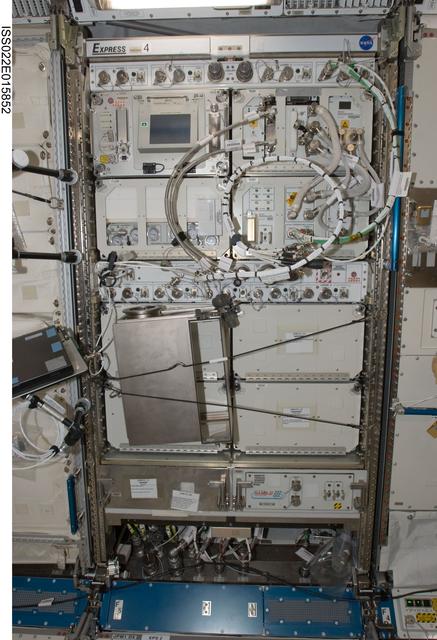 NASA image: Survey view of EXPRESS Rack 4 in the JPM during Expedition 22