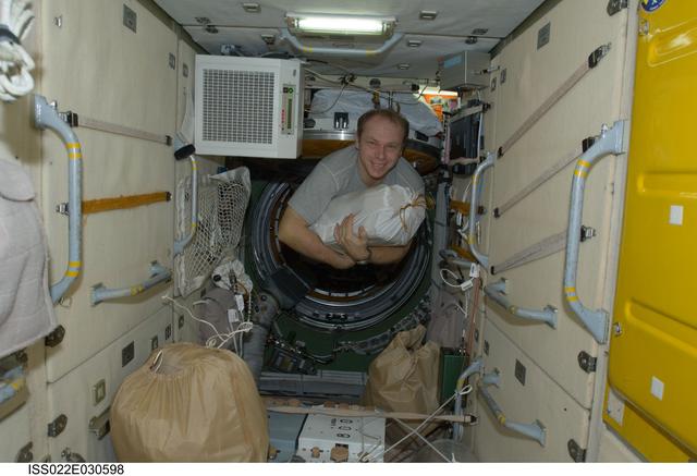 NASA image: Kotov in the FGB during Expedition 22