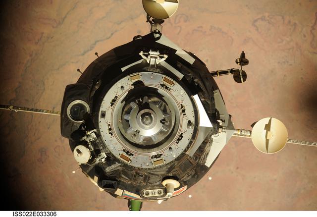 NASA image: Soyuz TMA-16 Spacecraft during Relocation