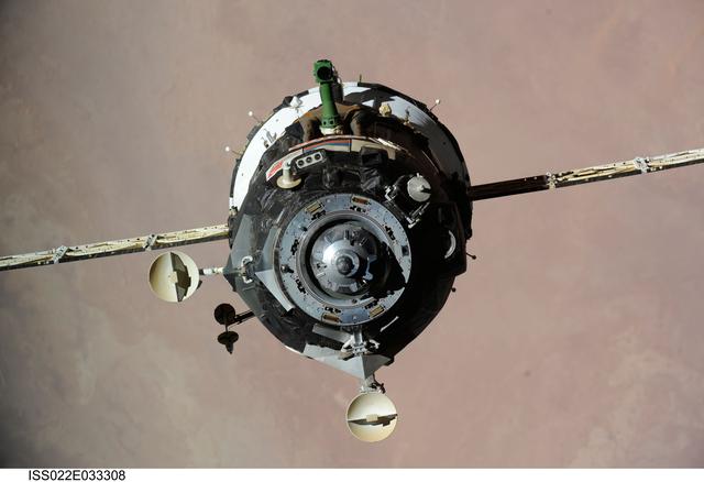 NASA image: Soyuz TMA-16 Spacecraft during Relocation