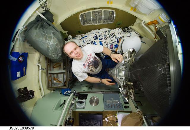 NASA image: Kotov in Soyuz TMA-17/21S for Relocation Preparations