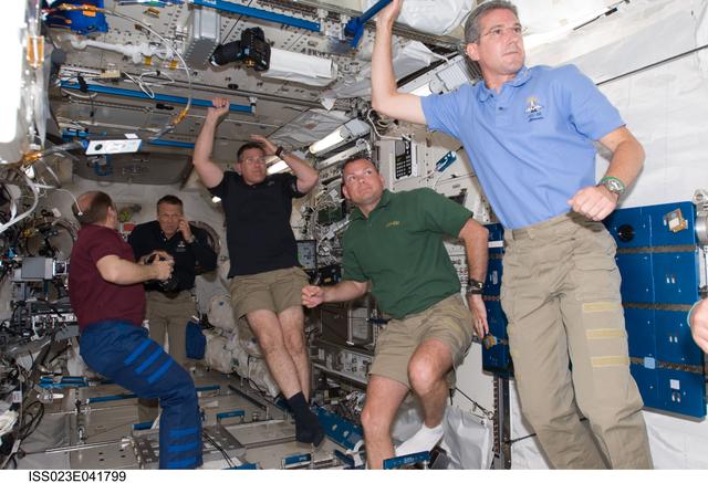 NASA image: Crewmembers in Kibo following Hatch Opening