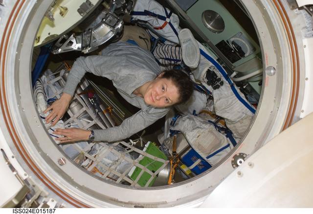 NASA image: FE Caldwell-Dyson prepares for Soyuz Undocking