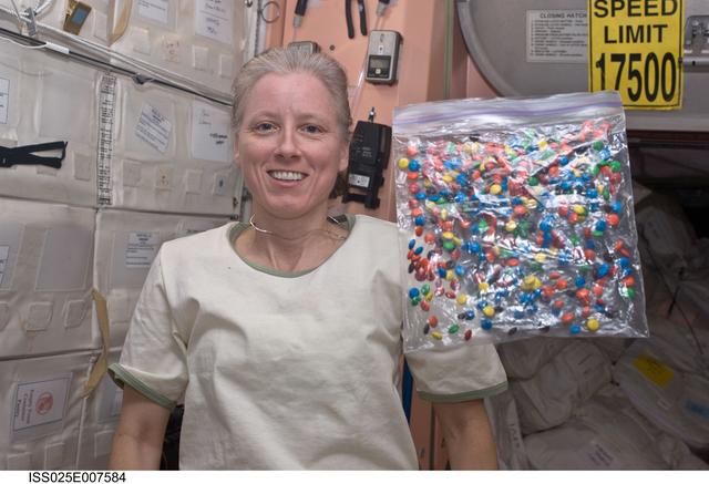 NASA image: Walker in Node 1 with candy