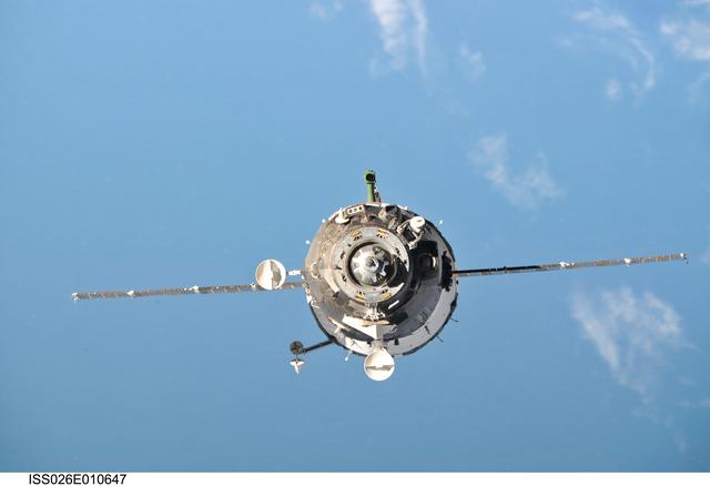 NASA image: Soyuz TMA-20 Spacecraft approaches the ISS