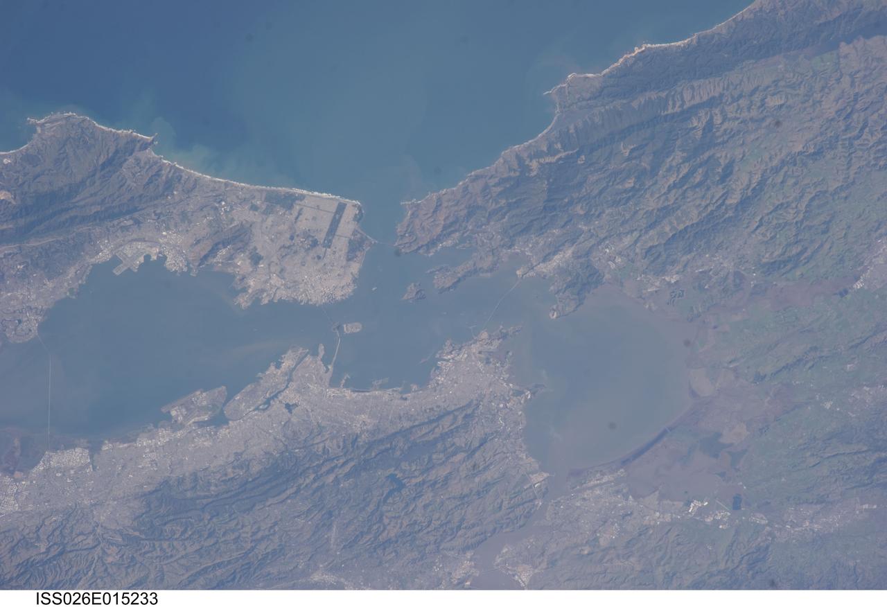 ISS026-E-015233 (5 Jan. 2011) --- This image featuring the San Francisco Bay area was recorded with a still camera using a 180-mm lens by one of the Expedition 26 crew members aboard the International Space Station, flying 220 miles above Earth.