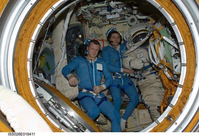 NASA image: Kondratyev and Skripochka in the Pirs DC1