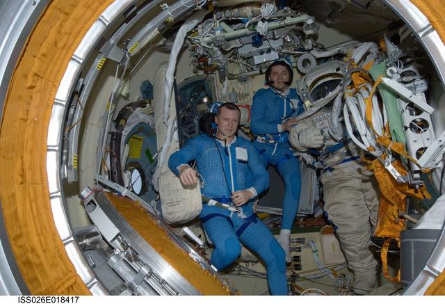 NASA image: Kondratyev and Skripochka in the Pirs DC1