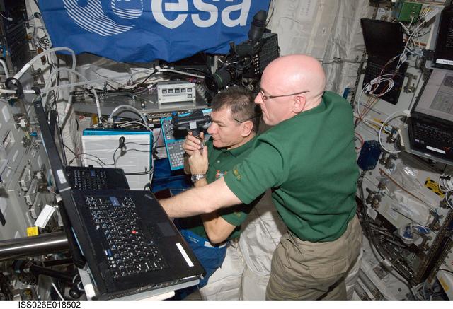 NASA image: Nespoli performs HMS Eye Exam - PanOptic in the Columbus Module during Expedition 26