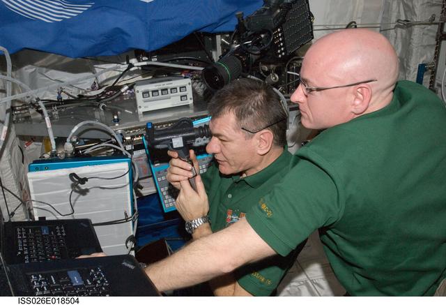 NASA image: Nespoli performs HMS Eye Exam - PanOptic in the Columbus Module during Expedition 26