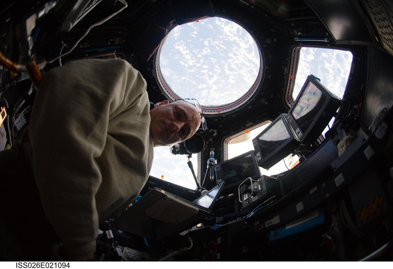 ISS026-E-021094 (27 Jan. 2011) --- NASA astronaut Scott Kelly, Expedition 26 commander, is pictured in the Cupola of the International Space Station.
