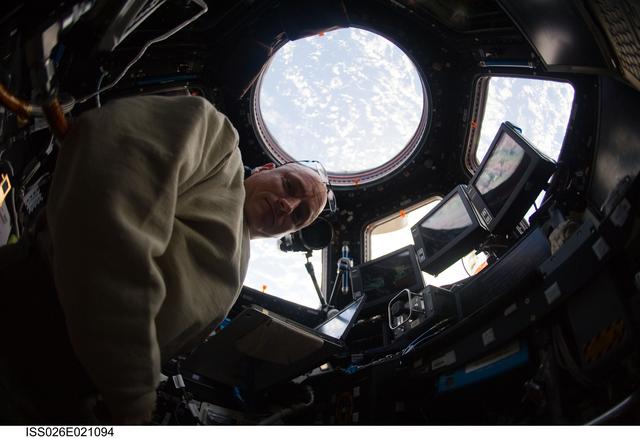 NASA image: Kelly in the Cupola Module