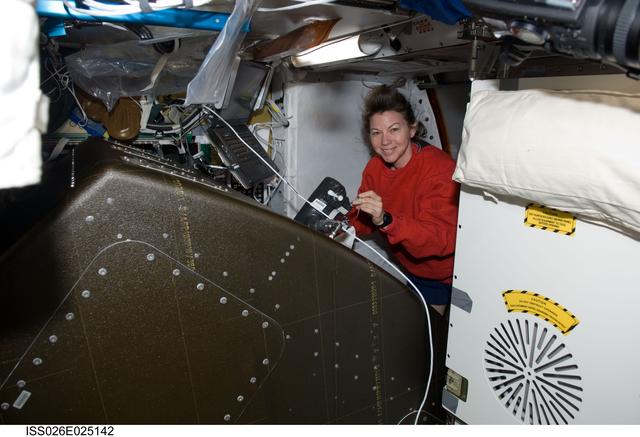 NASA image: Coleman works at the AR OGS Rack in the Node 3