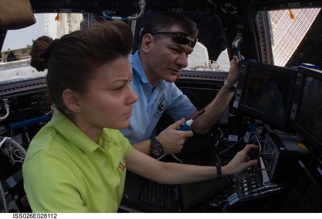 NASA image: Nespoli and Coleman in the Cupola Module