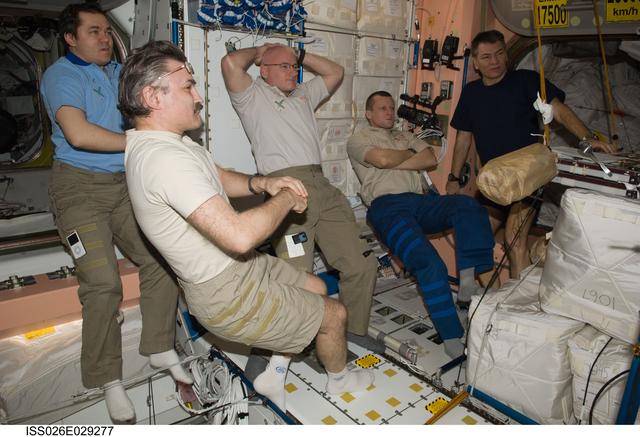 NASA image: Expedition 26 Crewmembers in the Node 1