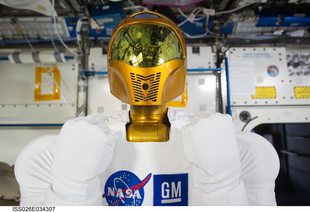 ISS026-E-034307 (15 March 2011) --- Robonaut 2, the dexterous humanoid astronaut helper, is pictured in the Destiny laboratory of the International Space Station.