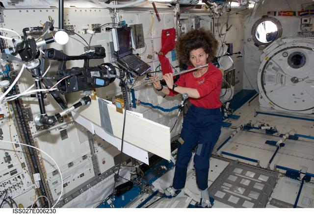 NASA image: Coleman Plays a Flute in Kibo