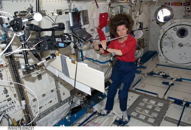 NASA image: Coleman Plays a Flute in Kibo