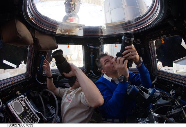 NASA image: Kondratyev and Nespoli Take Earth Views in the Cupola