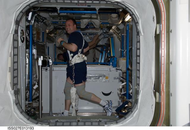 NASA image: Garan Exercises on the T2