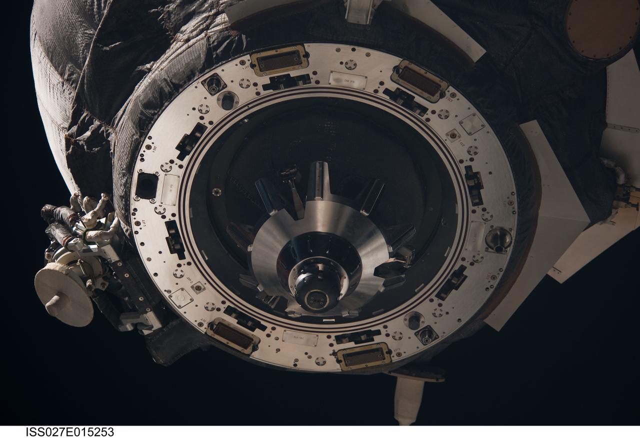 ISS027-E-015253 (22 April 2011) --- A close-up view of the unpiloted ISS Progress 41 supply vehicle is photographed by an Expedition 27 crew member as it departs from the International Space Station at 7:41 a.m. (EDT) on April 22, 2011. Filled with trash and discarded items, Progress 41 will remain in orbit a safe distance from the station for engineering tests before being commanded by flight controllers to descend to a destructive re-entry into Earth’s atmosphere over the Pacific Ocean. The departure of Progress 41 clears the way for the next unpiloted supply ship, ISS Progress 42, which is set to launch April 27 from the Baikonur Cosmodrome in Kazakhstan, delivering three tons of food, fuel and supplies for the Expedition 27 crew.