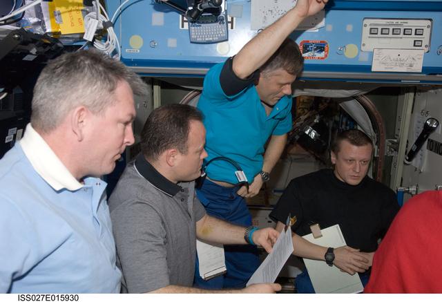 NASA image: Expedition 27 Crew conducts Fire Drill OBT in the US Lab