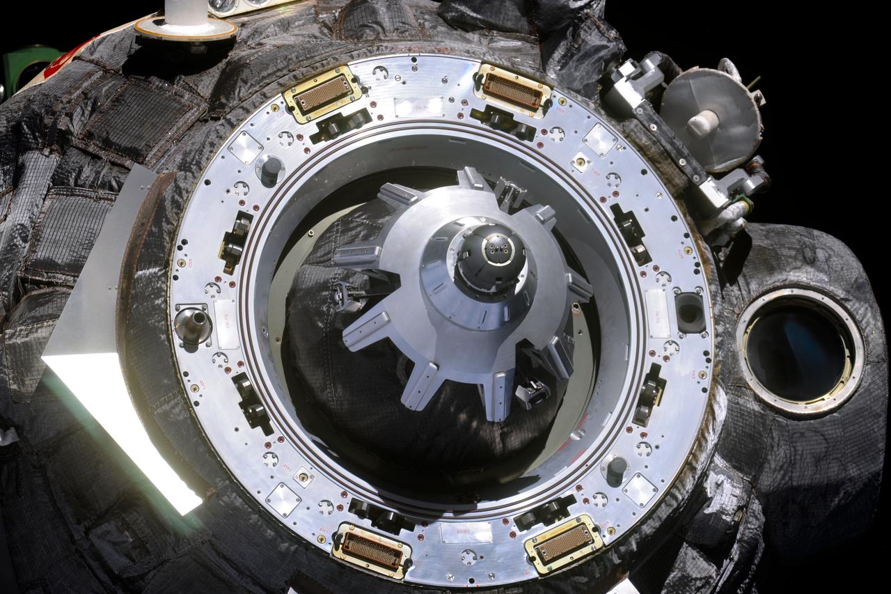 ISS028-E-005002 (23 May 2011) --- A close-up view of the Soyuz TMA-20 spacecraft as it departs from the International Space Station on May 23, 2011. Onboard are three members of Expedition 27 -- Russian cosmonaut Dmitry Kondratyev, Expedition 27 and Soyuz commander; NASA astronaut Cady Coleman and European Space Agency astronaut Paolo Nespoli, both flight engineers. Kondratyev was at the controls of the spacecraft as it undocked at 5:35 p.m. (EDT) from the station's Rassvet module. The crew landed safely at 10:27 p.m. southeast of the town of Dzhezkazgan, Kazakhstan.