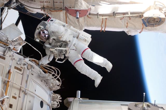 NASA image: View of STS-134 MS Feustel working during EVA-3