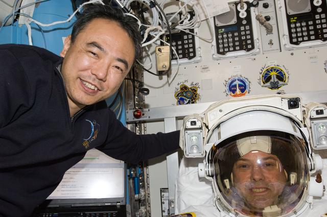 NASA image: Expedition 28 Crew Members participate in EVA Dry Run