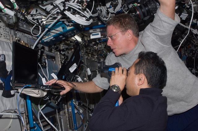 NASA image: Expedition 28 Crew Members in the US Lab