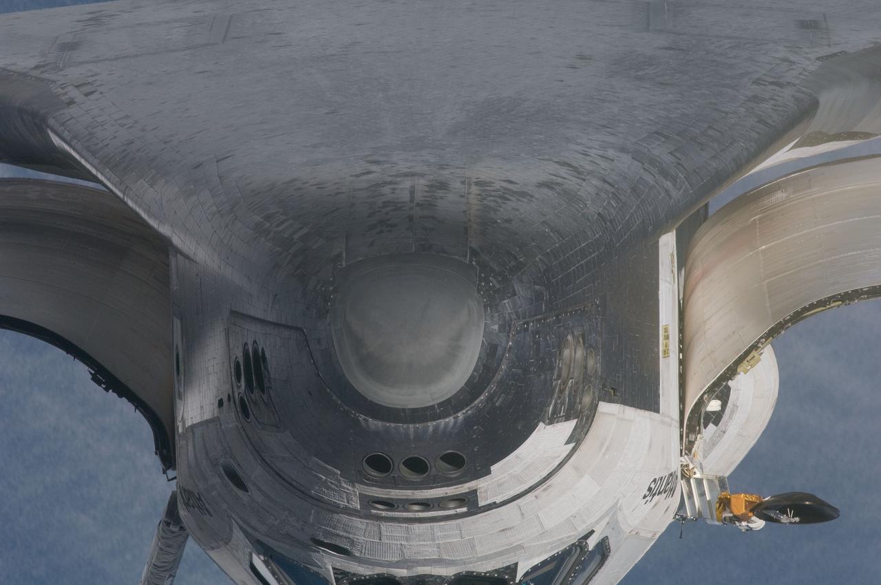 ISS028-E-015461 (10 July 2011) --- This is one of a series of images showing various parts of the space shuttle Atlantis in Earth orbit as photographed by one of three crew members -- half the station crew -- who were equipped with still cameras for this purpose on the International Space Station as the shuttle “posed” for photos and visual surveys and performed a back-flip for the rendezvous pitch maneuver (RPM). Seen at the rear of the cargo bay is the Raffaello multi-purpose logistics module, packed with supplies and spare parts for the orbiting outpost. A 400 millimeter lens was used to capture this particular series of images.