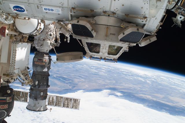 NASA image: Exterior view of the ISS taken during a session of EVA