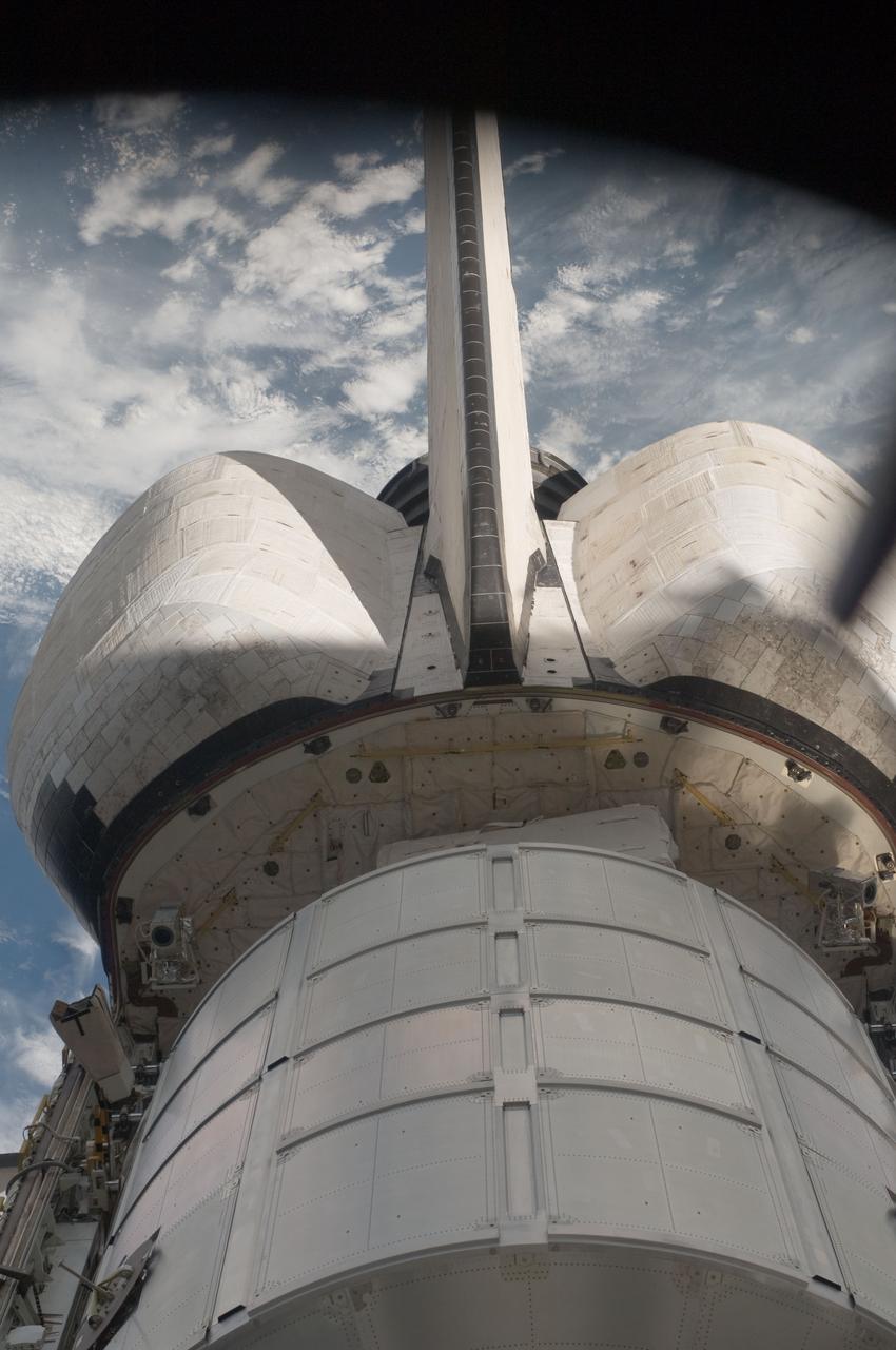 ISS028-E-017434 (18 July 2011) --- The space shuttle Atlantis' cargo bay now holds the Raffaello multi-purpose logistics module, as photographed by one of the Expedition 28 crew members onboard the International Space Station before the two spacecraft undocked.