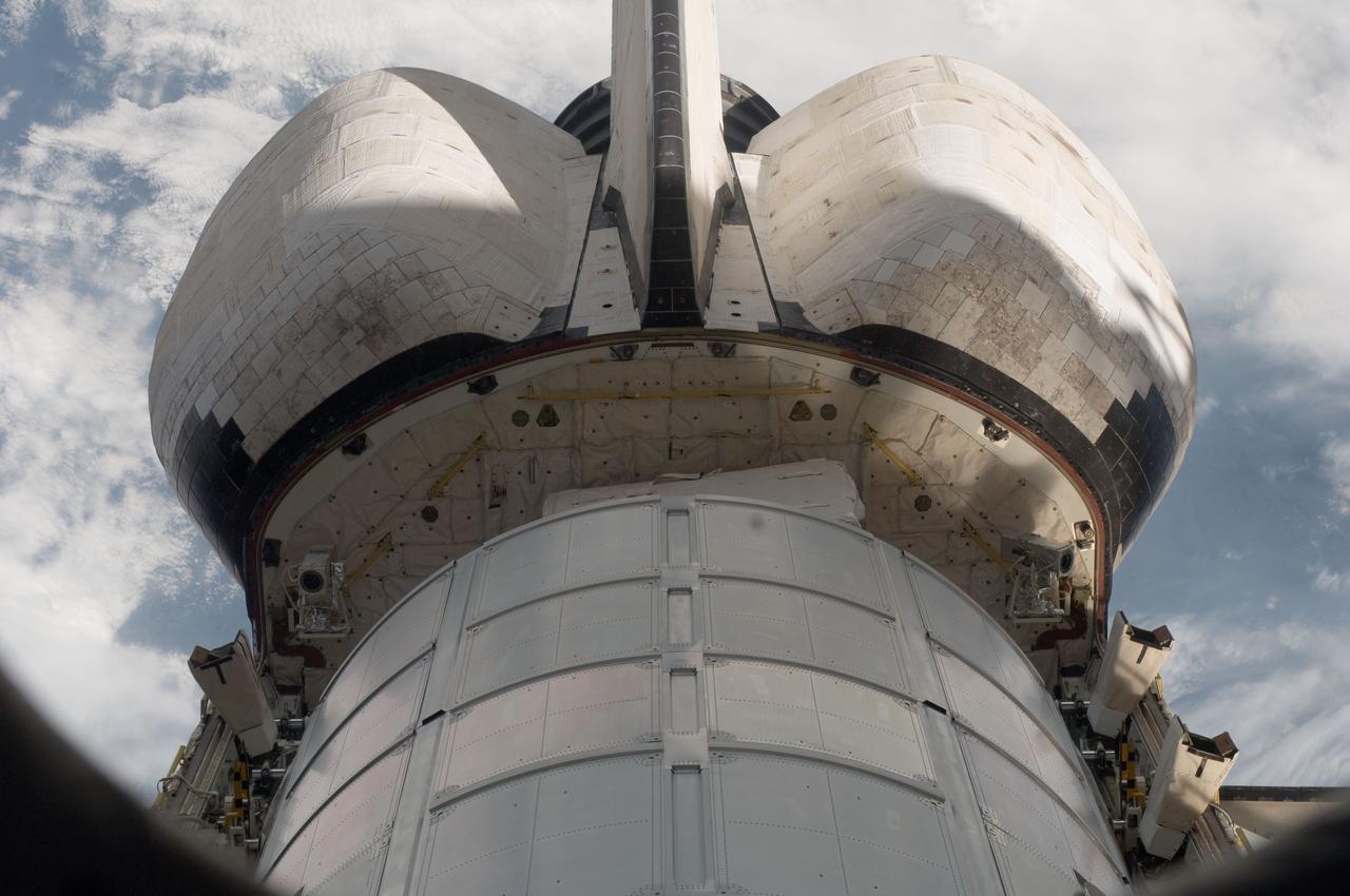 ISS028-E-017435 (18 July 2011) --- The space shuttle Atlantis' cargo bay now holds the Raffaello multi-purpose logistics module, as photographed by one of the Expedition 28 crew members onboard the International Space Station before the two spacecraft undocked.