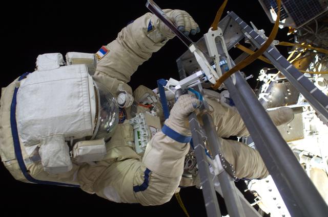 NASA image: View of FE Samokutyaev during Russian EVA 29