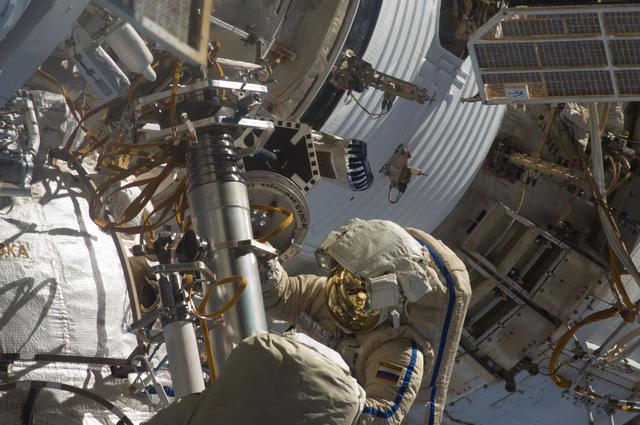 NASA image: View taken during EVA 29 of Strela Crane Relocation