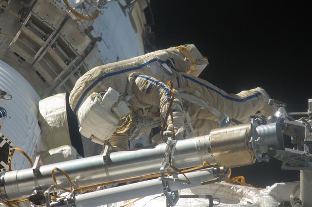 NASA image: View taken during EVA 29 of Strela Crane Relocation