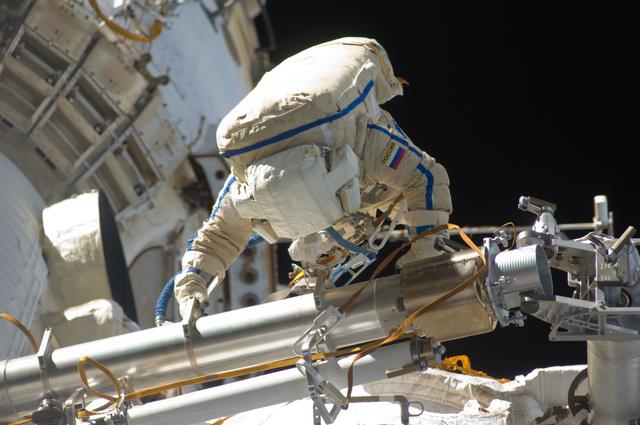 NASA image: View taken during EVA 29 of Strela Crane Relocation