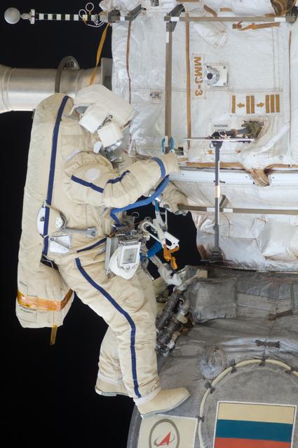 NASA image: View taken during EVA 29 of Strela Crane Relocation