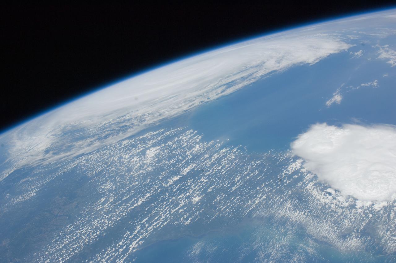 ISS028-E-034004 (27 Aug. 2011) --- Some five and a half hours after Hurricane Irene?s initial landfall at Cape Hatteras, NC, one of the Expedition 28 crew members aboard the International Space Station photographed this image, one of a series following the hurricane?s destructive path along the east coast. At this time, the Hurricane was at 35.5 degrees north latitude and 76.3 degrees west longitude over Cape Hatteras, moving 15 degrees at 13 miles per hour. Winds were at 81 miles per hour, gusting to 98 miles per hour.
