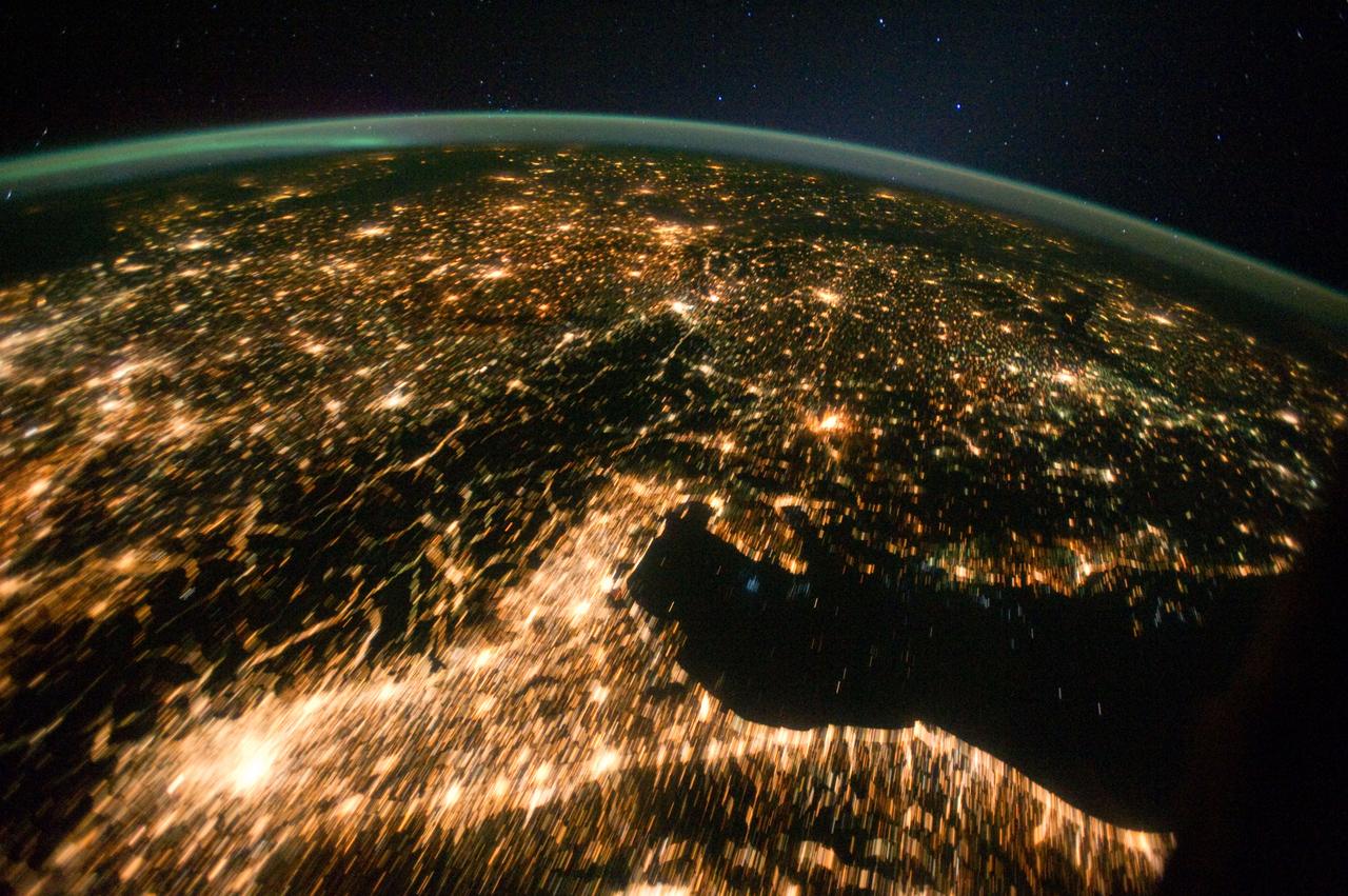 ISS029-E-021997 (2 Oct. 2011) --- This is one of a series of night time images photographed by one of the Expedition 29 crew members from the International Space Station. It features Central and Eastern Europe. The view includes the northeast portion of Italy, Germany, Poland, and Hungary. The station was over Corsica at 44.19 degrees north latitude and 12.13 degrees east longitude.