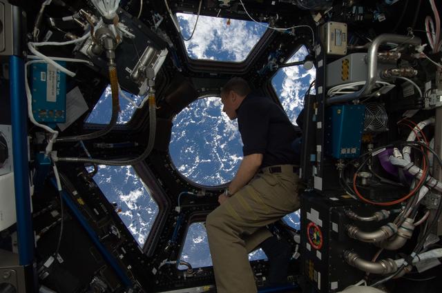 NASA image: Fossum at Cupola windows