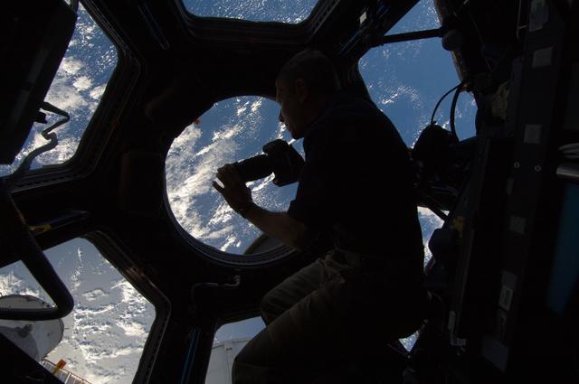 NASA image: Fossum at Cupola windows