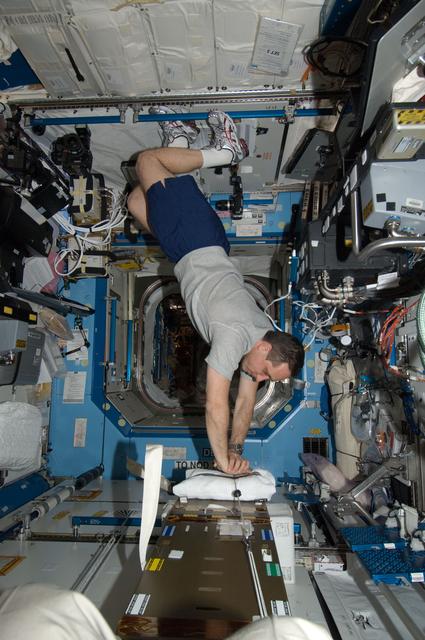 NASA image: Shkaplerov participates in a CHeCS Medical Contingency Drill in the U.S. Laboratory